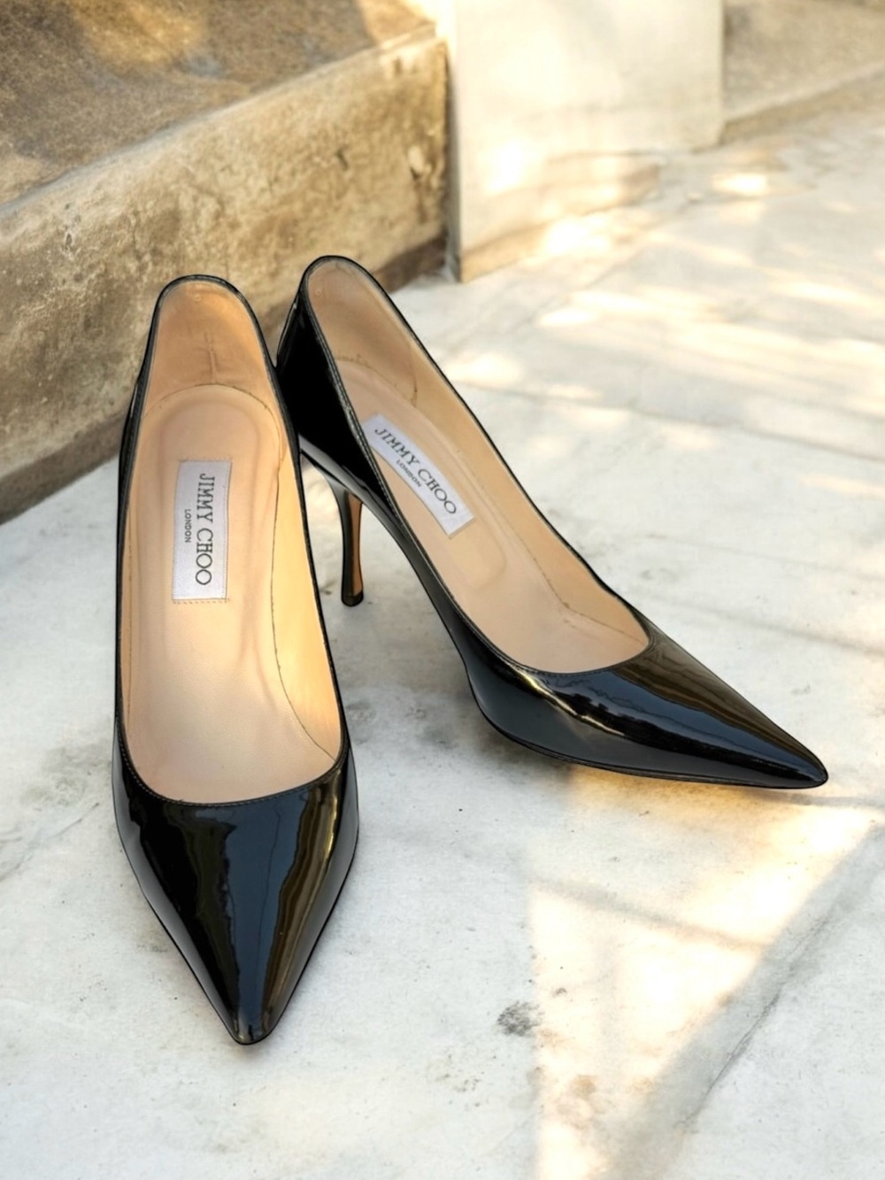 Jimmy Choo Patent Pumps Black Heels